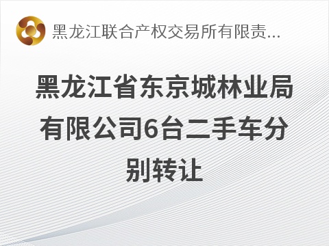 黑龙江省东京城林业局有限公司6台二手车分别转让交易公告