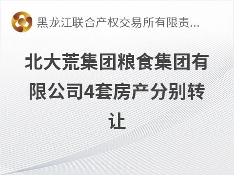 北大荒集团粮食集团有限公司4套房产分别转让交易公告
