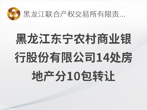 黑龙江东宁农村商业银行股份有限公司14处房地产分10包分别转让交易公告