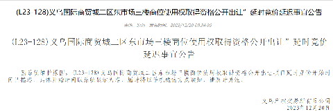 (L23-128)义乌国际商贸城二区东市场三楼商位使用权取得资格公开出让